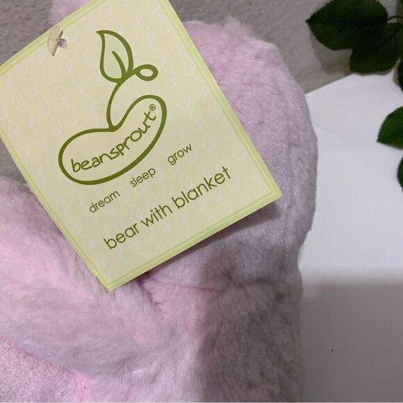 Beansprout pink Plush Baby Blanket Polka Dots 11 Inch Stuffed Animal - Picture 3 of 6